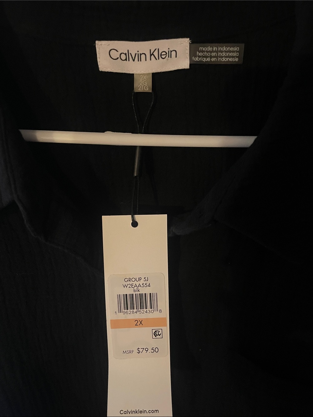 Calvin Klein Women’s Black Casual Button-Down Shirt